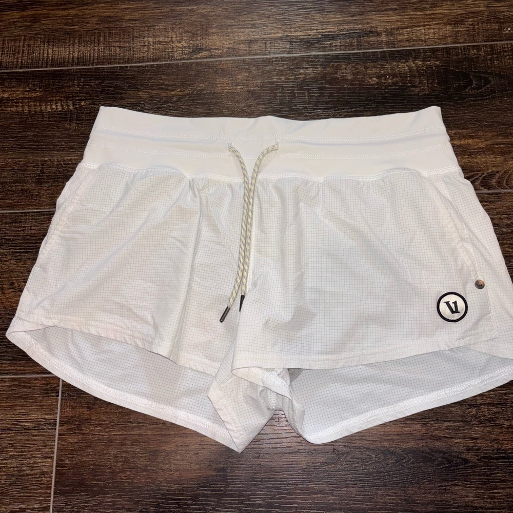Vuori White Women's Athletic Drawstring Shorts
